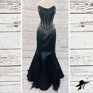 Xcite black beaded mermaid corset top